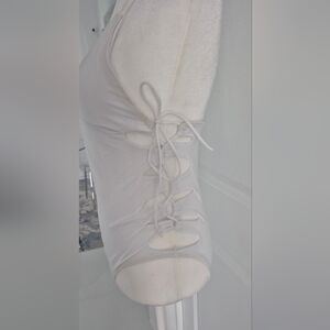 Elegant White Lace-Up One Piece Swimsuit